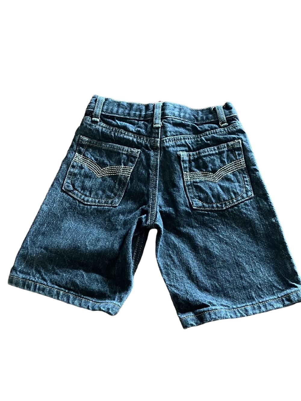 Beverly Hills Polo Club Boys Dark Denim Jeans Shorts Size 5 Long Length